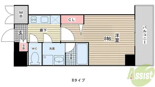 ラナップスクエア湊川公園【9階】の間取り