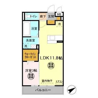 コスモパーク C棟【3階】の間取り