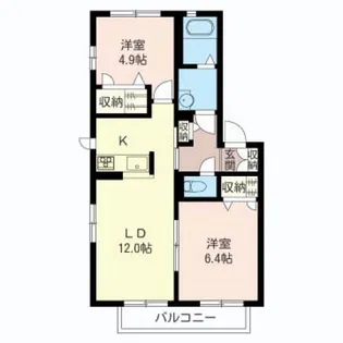 バルドゥールIII番館【1階】の間取り