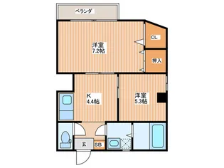 福田マンション【2階】の間取り
