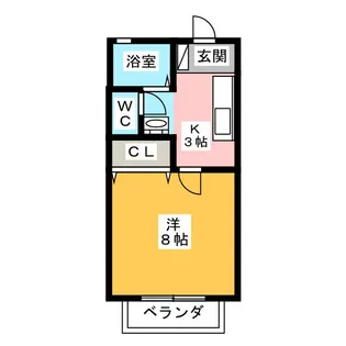 カーサ・ベルデA【2階】の間取り