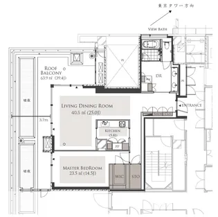 ベルジュ三田【28階】の間取り