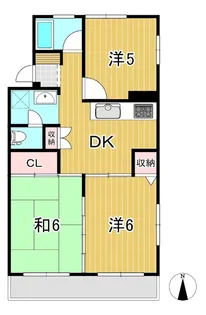 ハイツことぶき【1階】の間取り