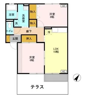 ビュークレスト C【1階】の間取り