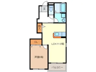 アルル南ヶ丘A棟【1階】の間取り