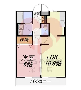 ベァーフルート深井A棟【3階】の間取り