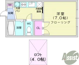 プリンスコート山手町A【2階】の間取り