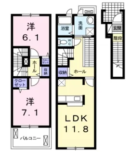 愛知県刈谷市恩田町1【アパート】の間取り