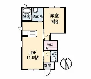 シャーメゾンマルシェ B棟【1階】の間取り