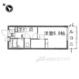 レオパレスハウス香里ヶ丘【2階】の間取り