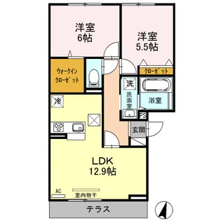 ロイヤルガーデンコート新和 A102【1階】の間取り