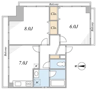 ペリエ白金II【2階】の間取り