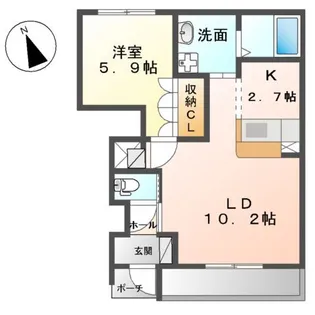 ヴィーブル ハイツA【1階】の間取り