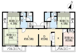 UR戸頭【2階】の間取り