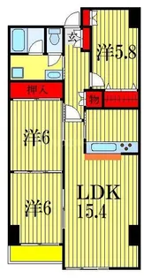 千葉県船橋市本中山4【マンション】の間取り
