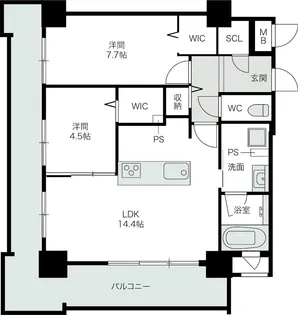 福岡県福岡市博多区東光寺町1【マンション】の間取り