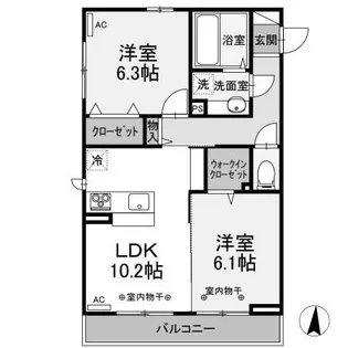 茨城県古河市東本町1【アパート】の間取り