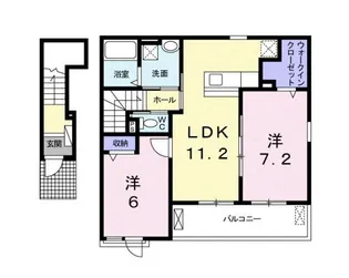 神奈川県南足柄市広町【アパート】の間取り