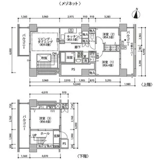 東雲キャナルコートCODAN20号棟【3階】の間取り