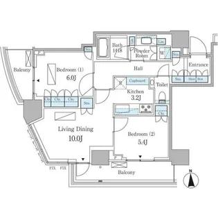東京都港区南青山1【マンション】の間取り
