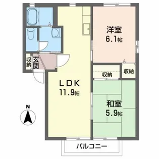 グラン・シャルムB【2階】の間取り