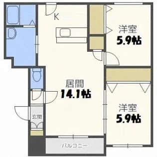 アビタ西町【1階】の間取り