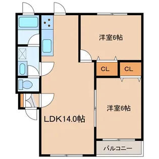 フォレストリーB館【3階】の間取り