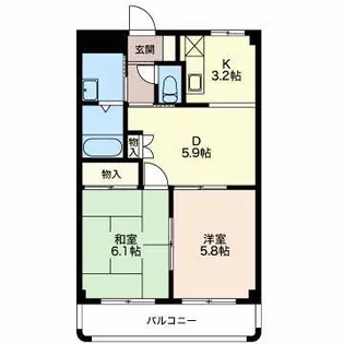リバーサイドパピヨン【1階】の間取り