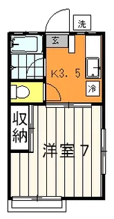 サニーフラット鶴川【1階】の間取り