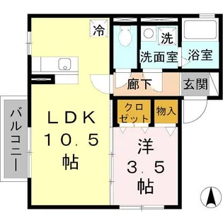 リバティーコート【1階】の間取り