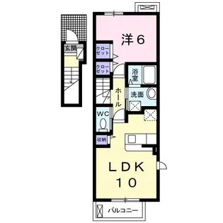 カーサ・スペラーレB【2階】の間取り