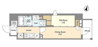 ジオエント山吹神楽坂【5階】の間取り