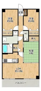 サーパス神戸北【1階】の間取り