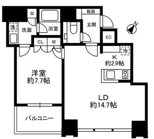 THE ROPPONGI TOKYO SUPERIOR RESIDEN【8階】の間取り