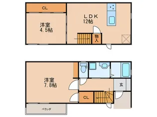 福岡県北九州市八幡西区折尾4【一戸建】の間取り