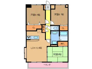 グランツウェル芳牟田【1階】の間取り