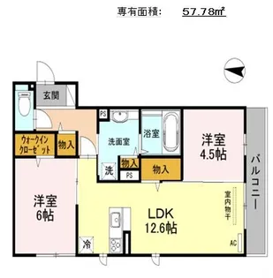 リアン・セジュール【1階】の間取り