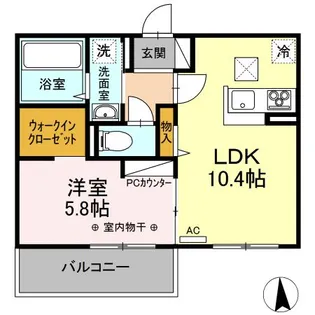 レジェーロ稲葉【1階】の間取り