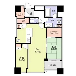 プラウドタワー千代田富士見【28階】の間取り