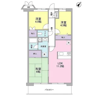 ソレアード葛西【9階】の間取り