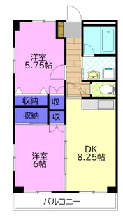 サンホークハイツ【3階】の間取り