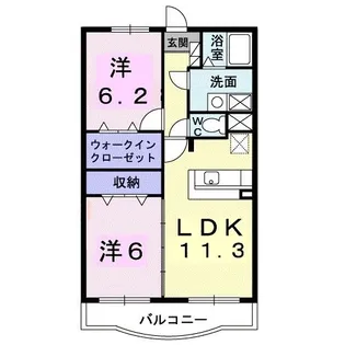 N・T 秋月-B【2階】の間取り