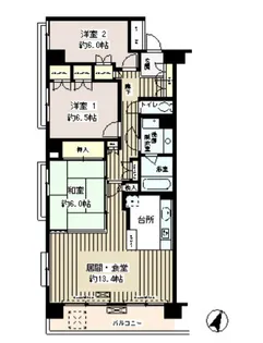 クラッサ目黒かむろ坂【2階】の間取り