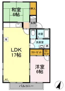 セジュール東雲A棟【2階】の間取り