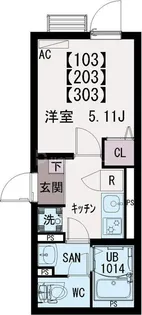 イクシオ町屋II【2階】の間取り