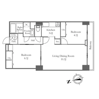 リバーシティ21新川【13階】の間取り