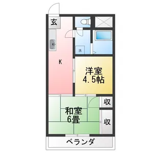 コーポハルヤマ【1階】の間取り