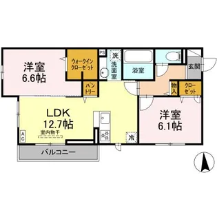 ヤフォール【2階】の間取り