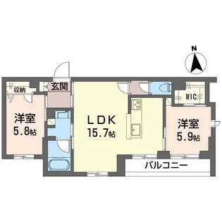 グレース二子【2階】の間取り