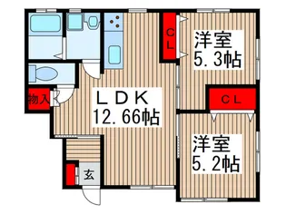ワイズホ-ム【1階】の間取り